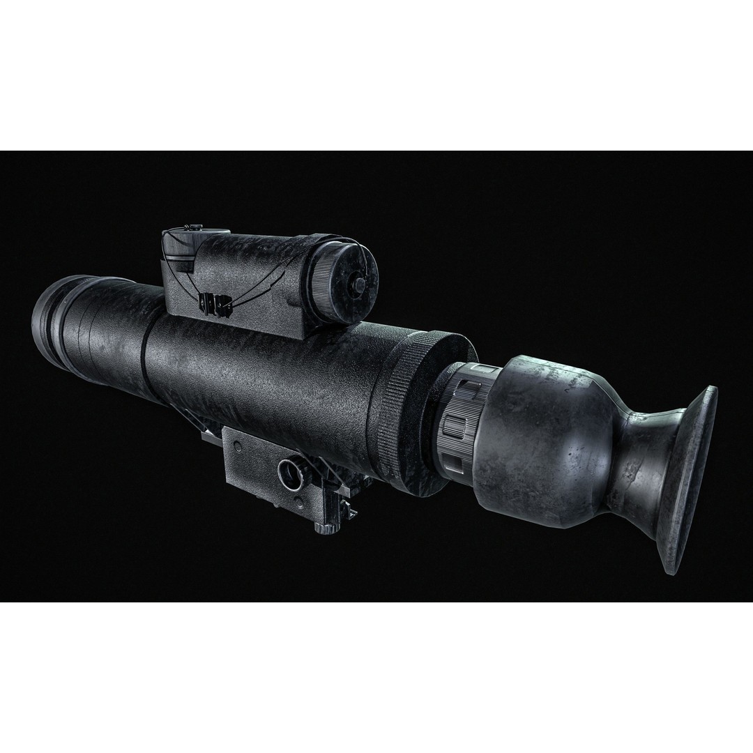 AN PVS 2 Night Vision Scope 3D Model – Low Poly PBR Game Asset, FBX - View 6