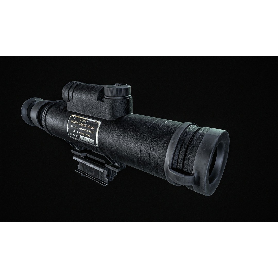 AN PVS 2 Night Vision Scope 3D Model – Low Poly PBR Game Asset, FBX - View 7
