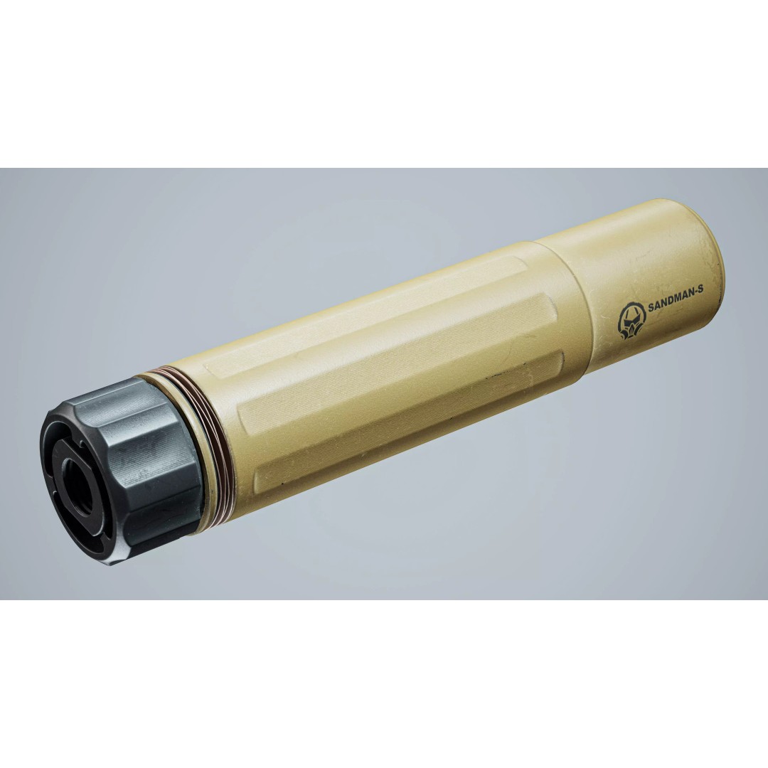 AR15 Silencer 3D Model – Low Poly Game-Ready Asset, FBX, OBJ - View 10