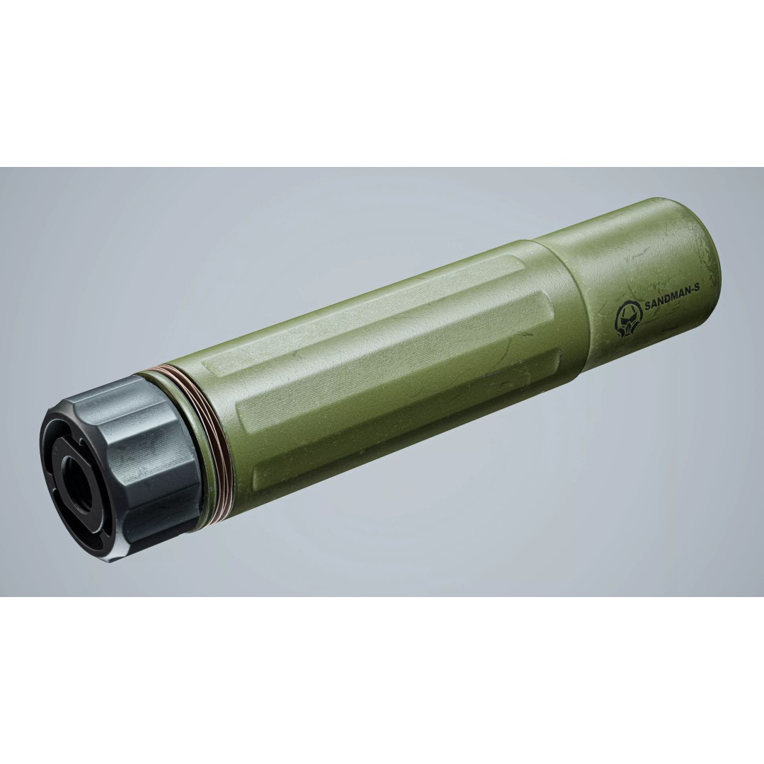 AR15 Silencer 3D Model – Low Poly Game-Ready Asset, FBX, OBJ - View 11