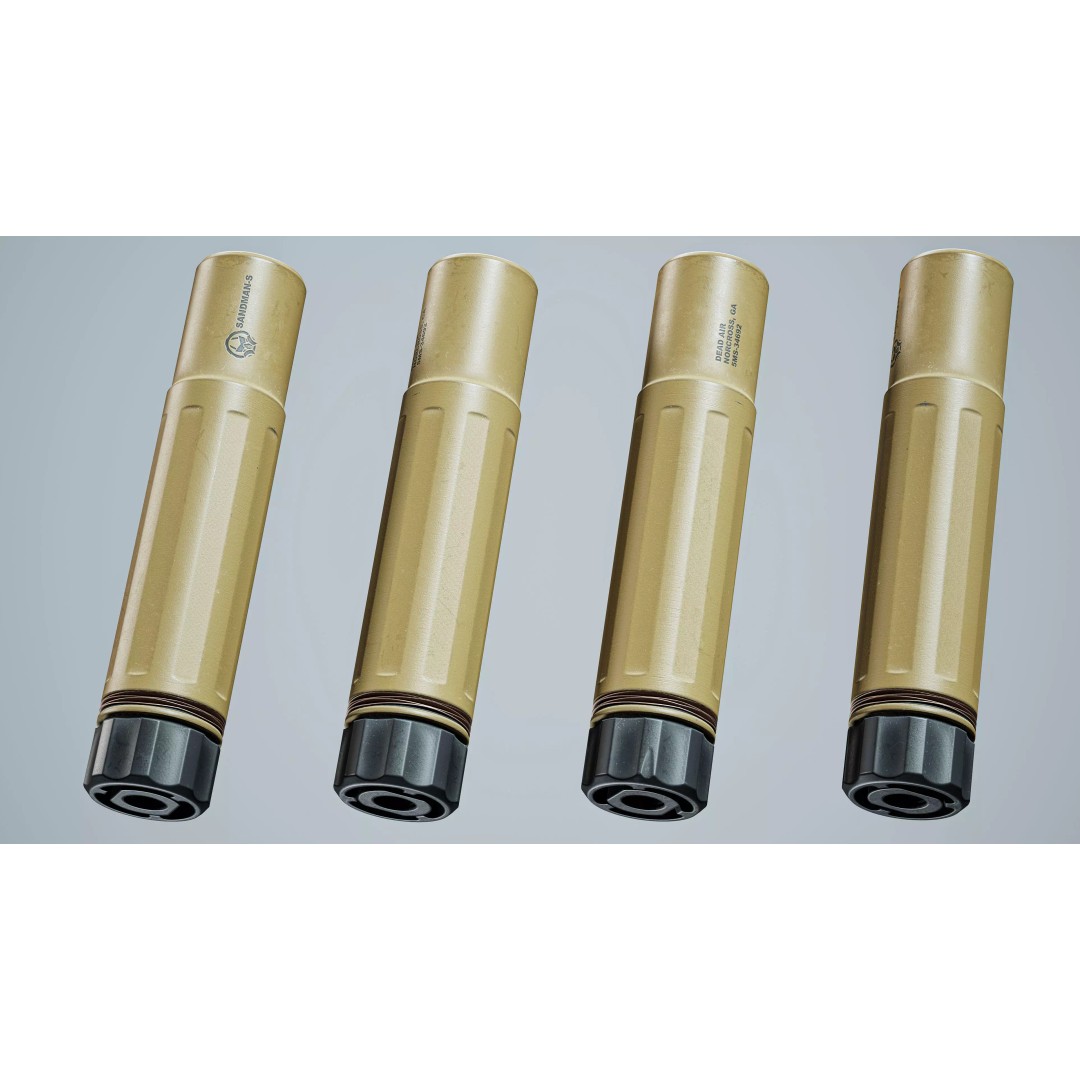 AR15 Silencer 3D Model – Low Poly Game-Ready Asset, FBX, OBJ - View 13