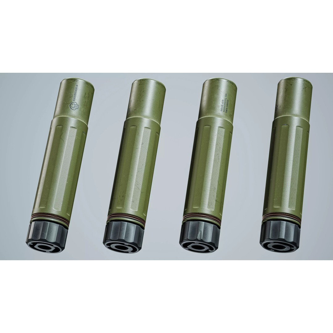 AR15 Silencer 3D Model – Low Poly Game-Ready Asset, FBX, OBJ - View 14