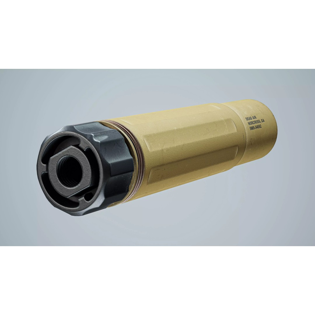 AR15 Silencer 3D Model – Low Poly Game-Ready Asset, FBX, OBJ - View 16