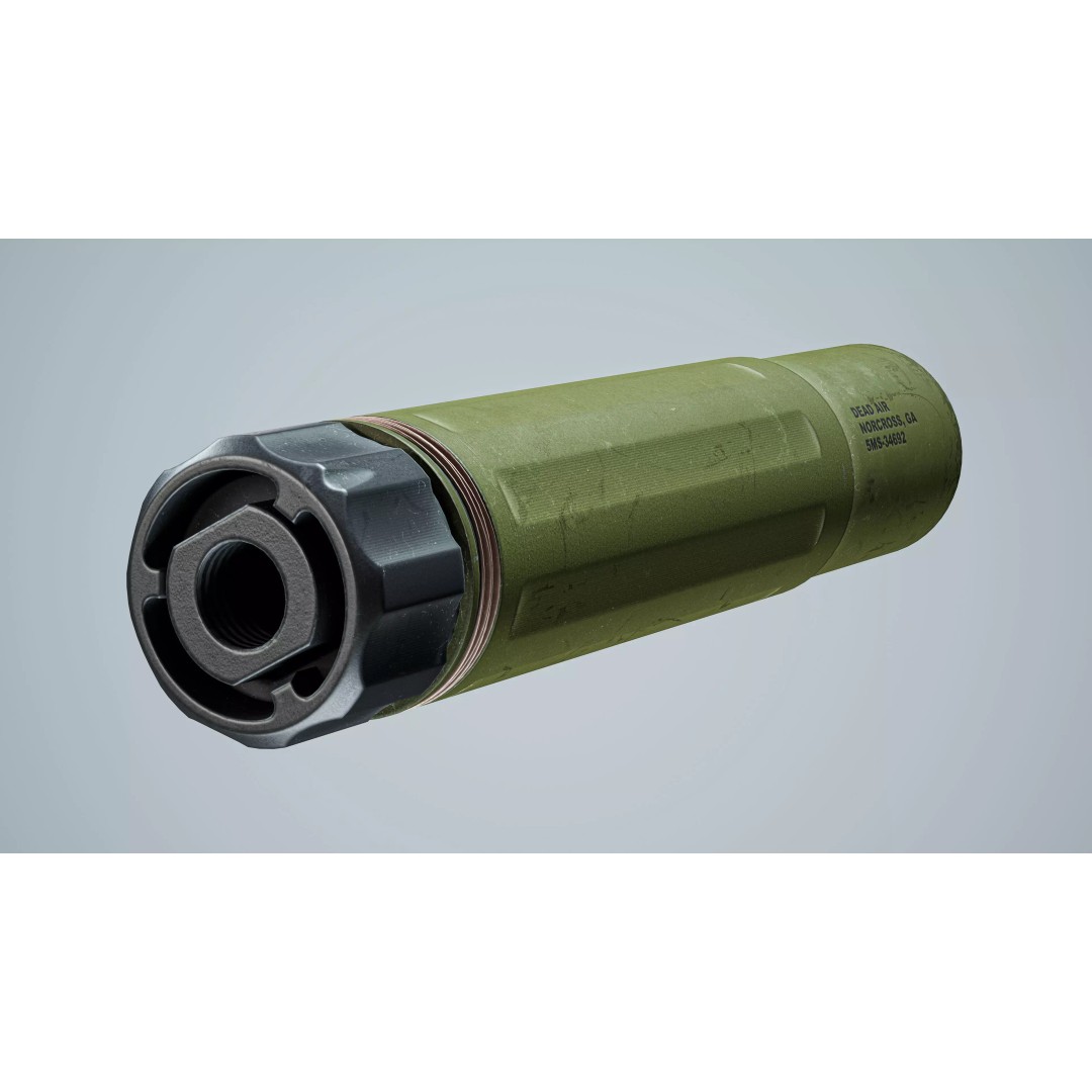 AR15 Silencer 3D Model – Low Poly Game-Ready Asset, FBX, OBJ - View 17