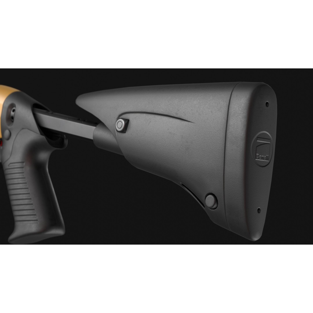 Benelli M3A1 3D Model – Low Poly Combat Shotgun Asset, FBX, OBJ - View 13