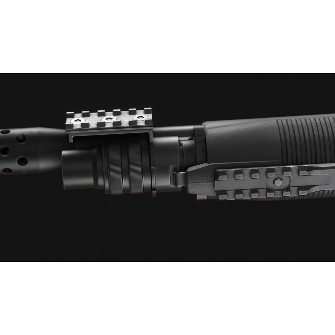 Benelli M3A1 3D Model – Low Poly Combat Shotgun Asset, FBX, OBJ - View 15