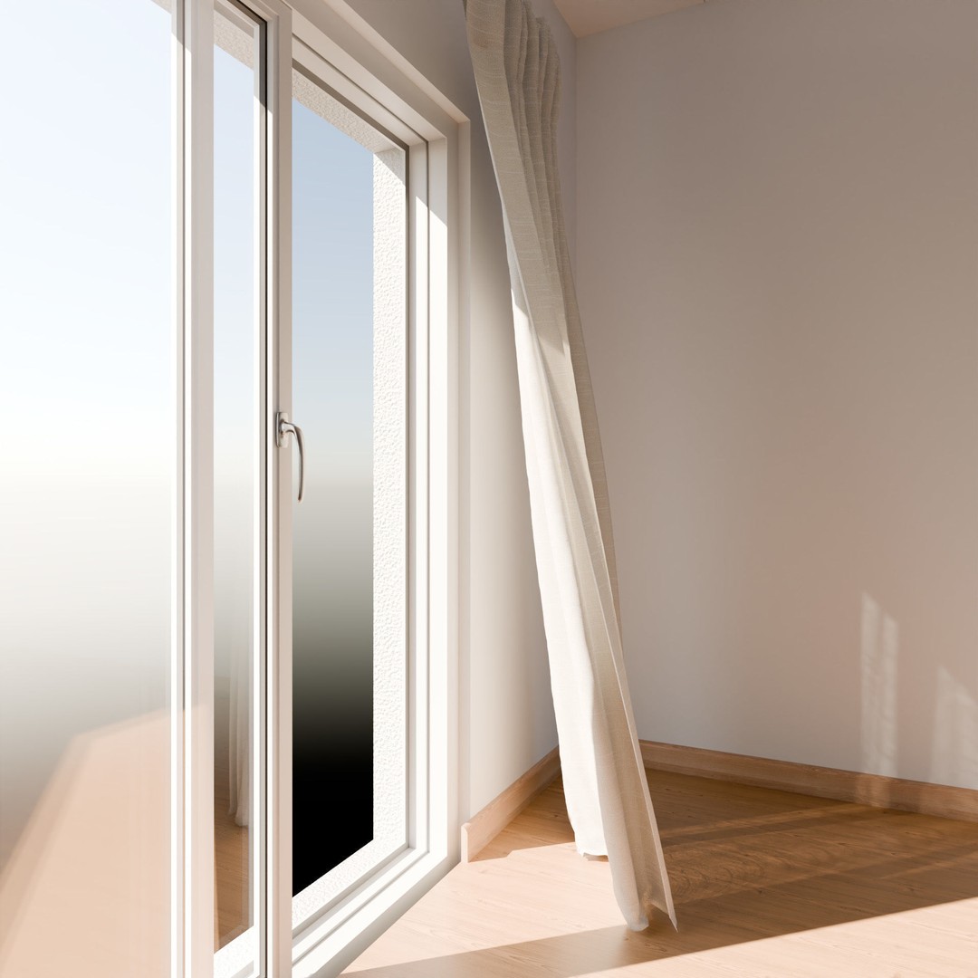 Wind Animated Curtain 3D Model – Realistic Animation, FBX, OBJ, Blender - View 3