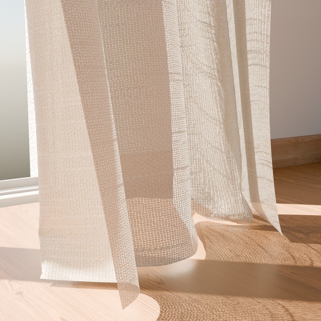 Wind Animated Curtain 3D Model – Realistic Animation, FBX, OBJ, Blender - View 5