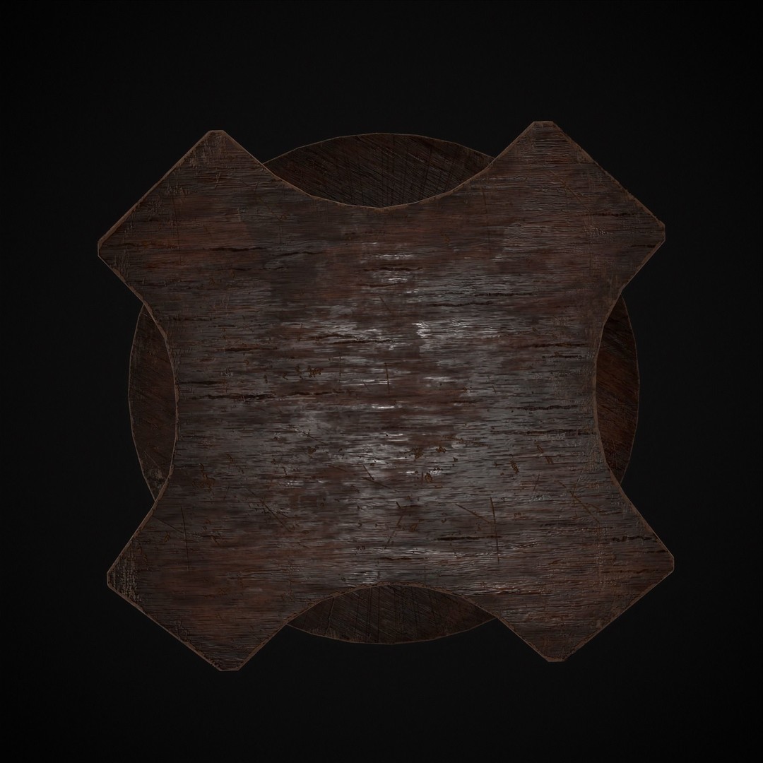 Mahogany Round Table 3D Model – Low Poly Antique Furniture, FBX & OBJ - View 14