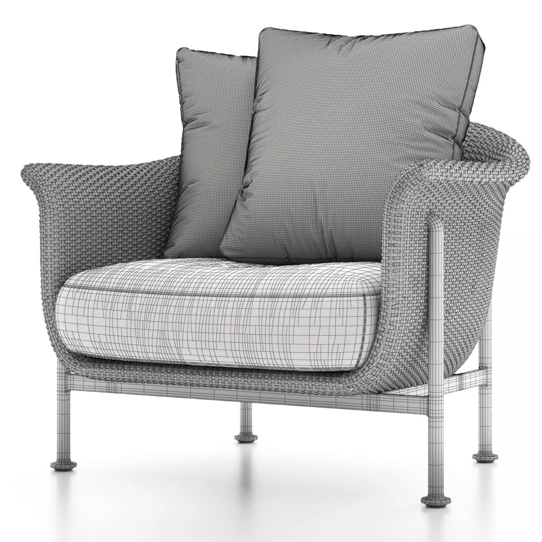 GINA GRANDE LOUNGE Armchair 3D Model – Contemporary Furniture Asset, OBJ