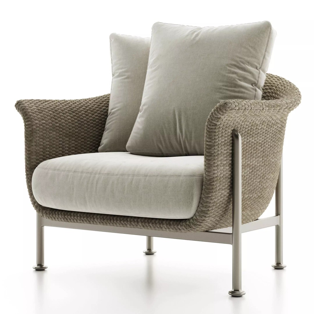 GINA GRANDE LOUNGE Armchair 3D Model – Contemporary Furniture Asset, OBJ - View 2