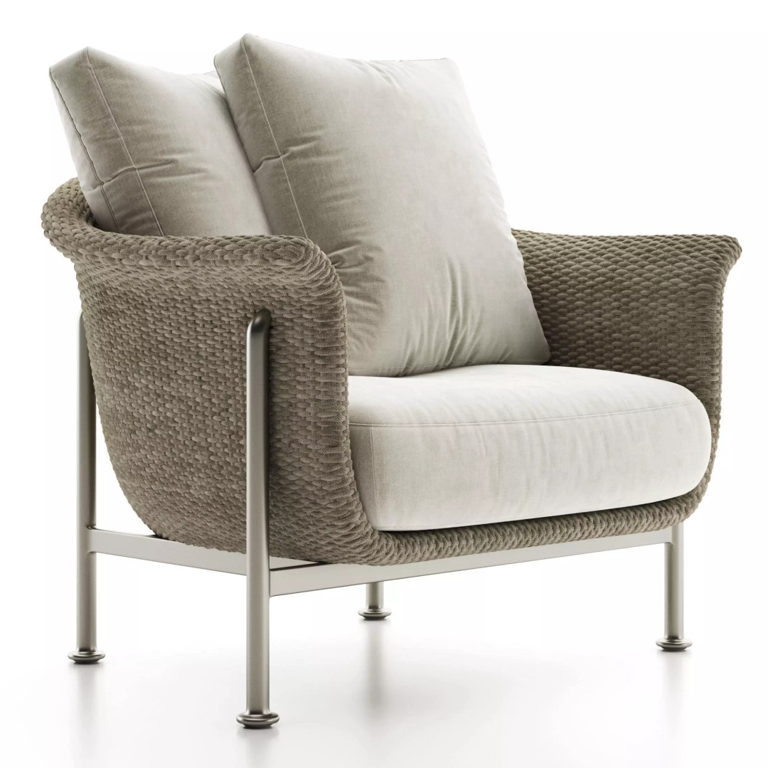 GINA GRANDE LOUNGE Armchair 3D Model – Contemporary Furniture Asset, OBJ - View 3