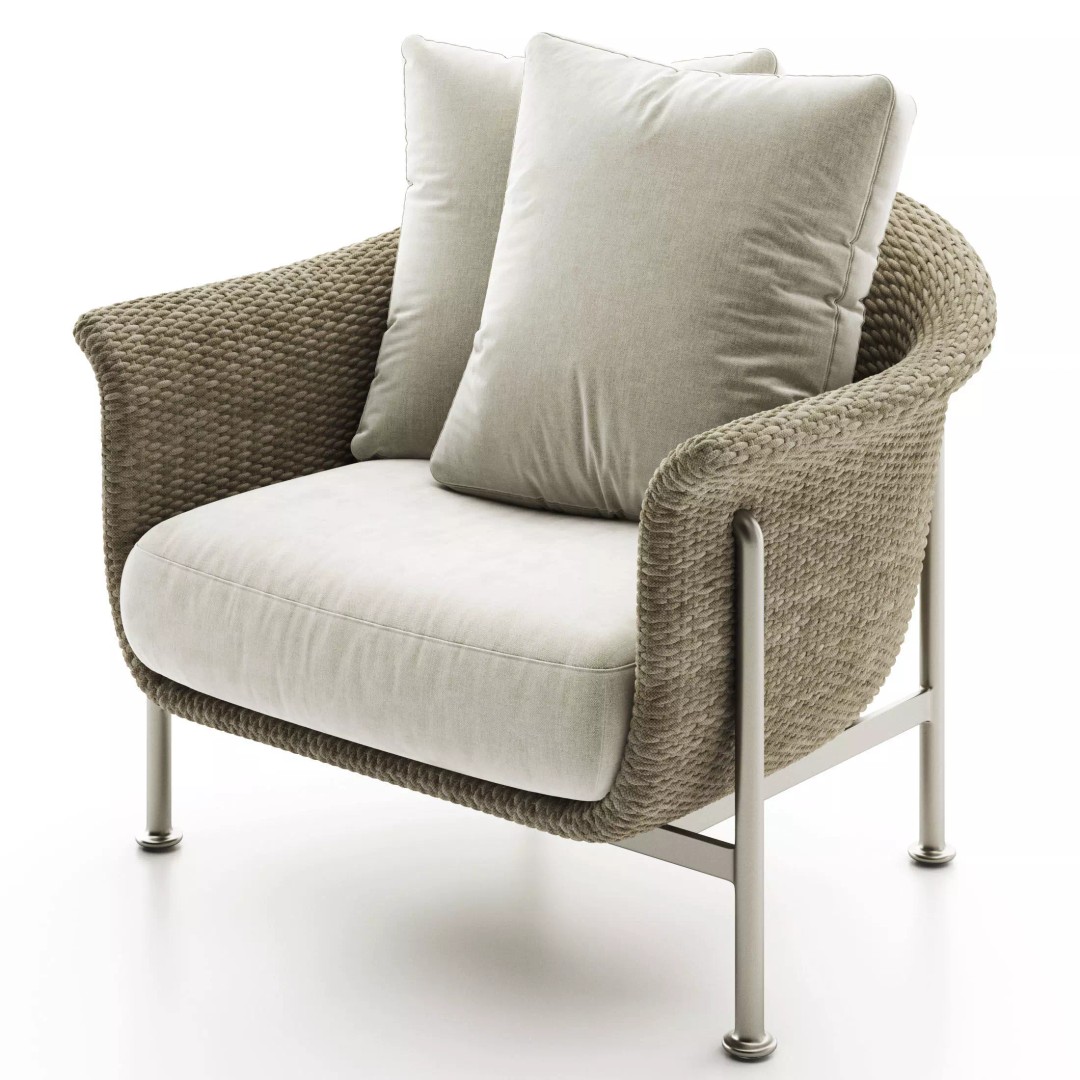 GINA GRANDE LOUNGE Armchair 3D Model – Contemporary Furniture Asset, OBJ - View 4