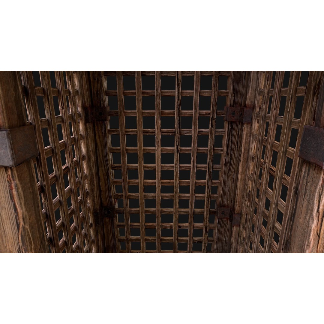 Wooden Prison Cage 3D Model – Low Poly Game-Ready Asset, FBX - View 12