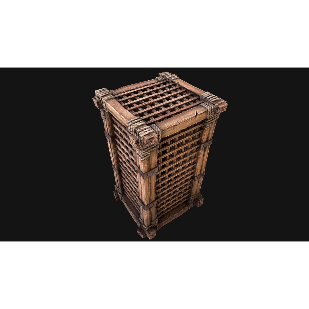 Wooden Prison Cage 3D Model – Low Poly Game-Ready Asset, FBX - View 13