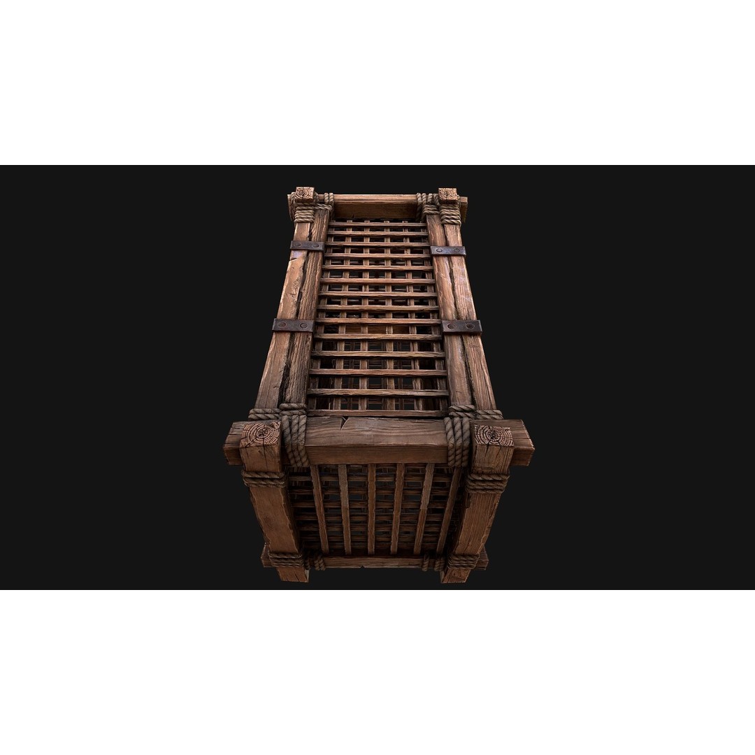 Wooden Prison Cage 3D Model – Low Poly Game-Ready Asset, FBX - View 8