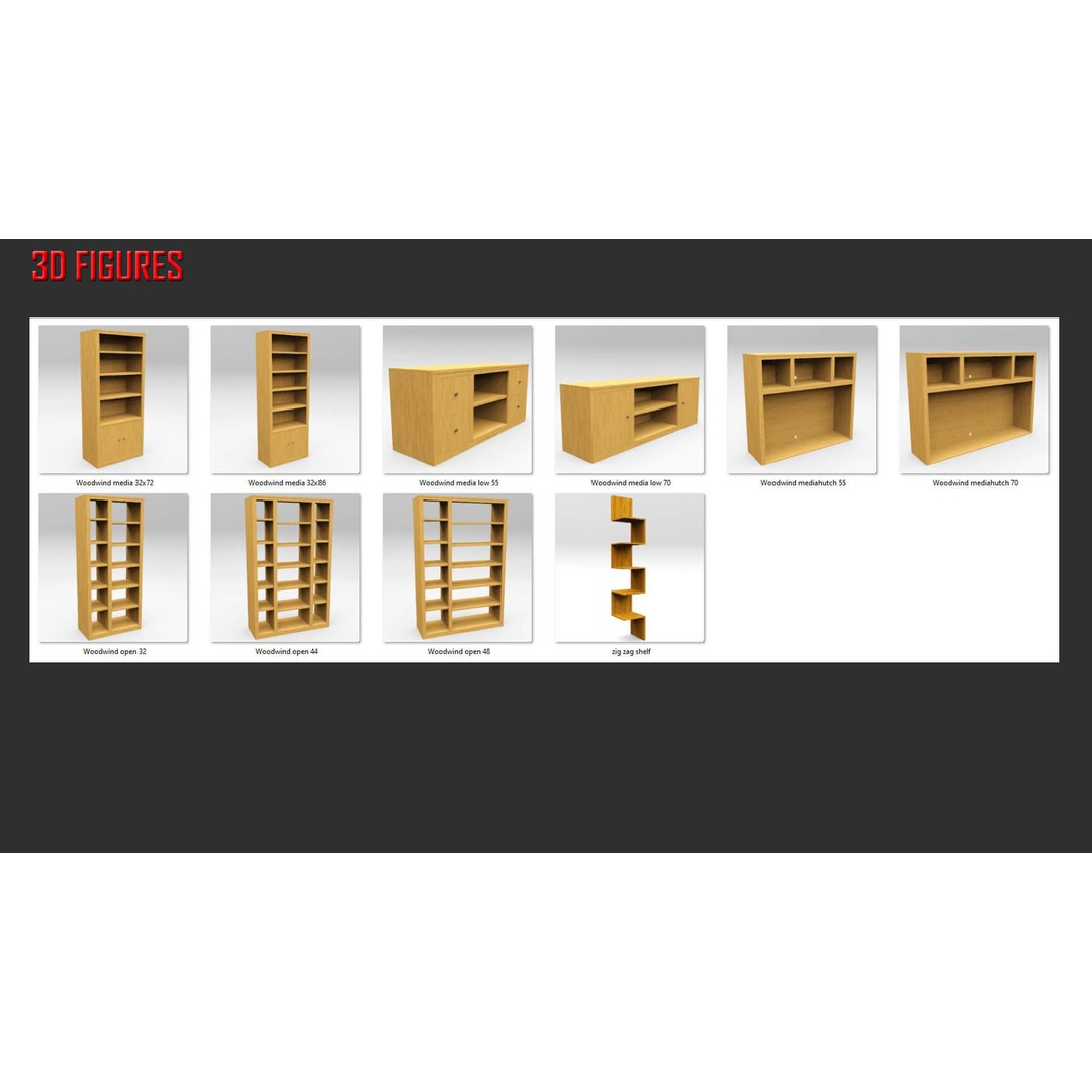 Storage and Display 3D Model – Low Poly Furniture Collection, SketchUp