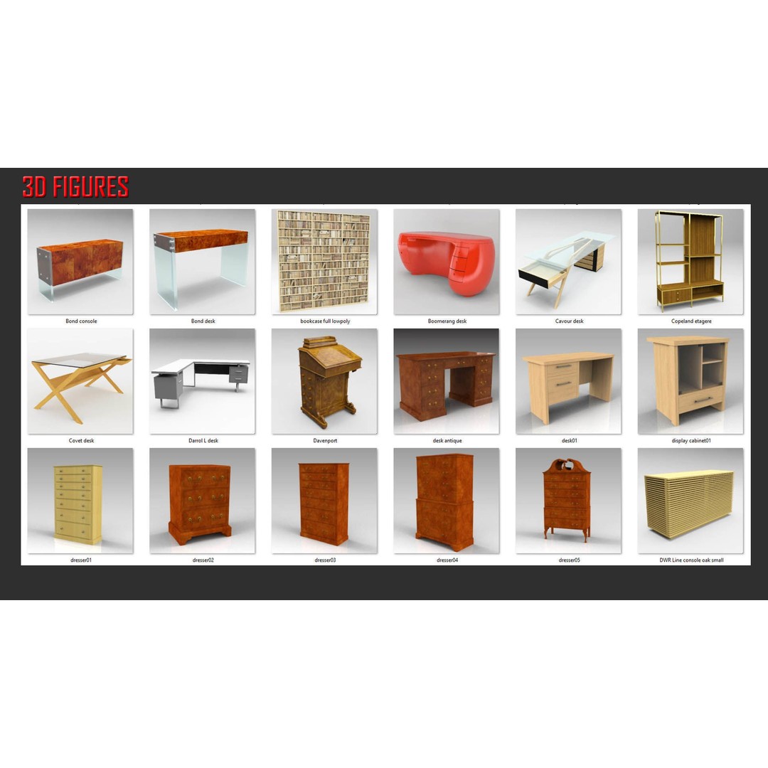 Storage and Display 3D Model – Low Poly Furniture Collection, SketchUp - View 10