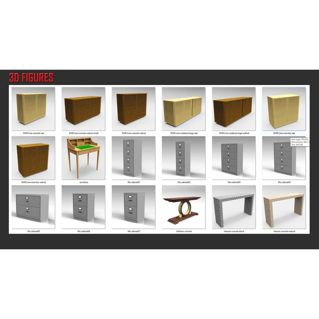 Storage and Display 3D Model – Low Poly Furniture Collection, SketchUp - View 11