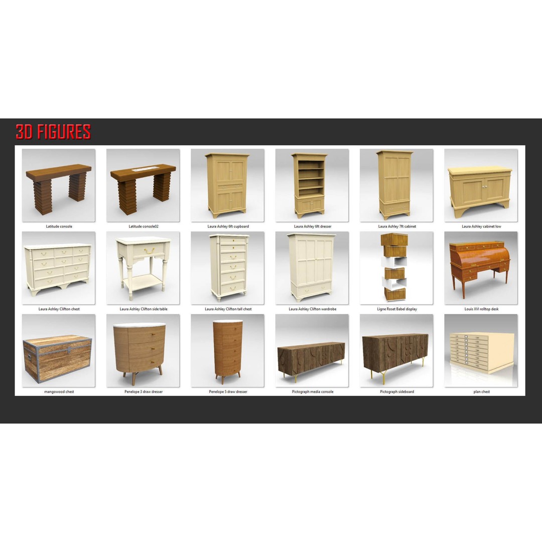 Storage and Display 3D Model – Low Poly Furniture Collection, SketchUp - View 12