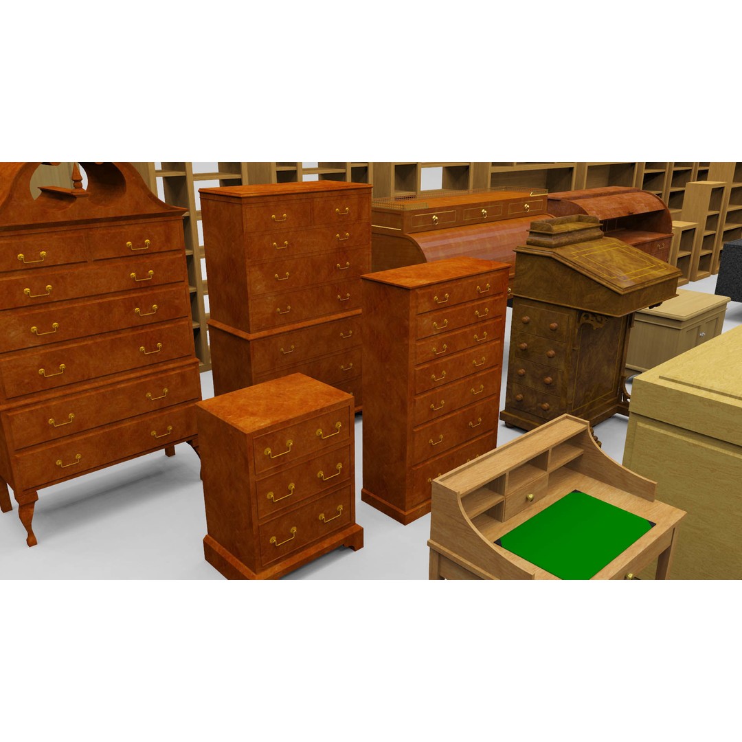 Storage and Display 3D Model – Low Poly Furniture Collection, SketchUp - View 3