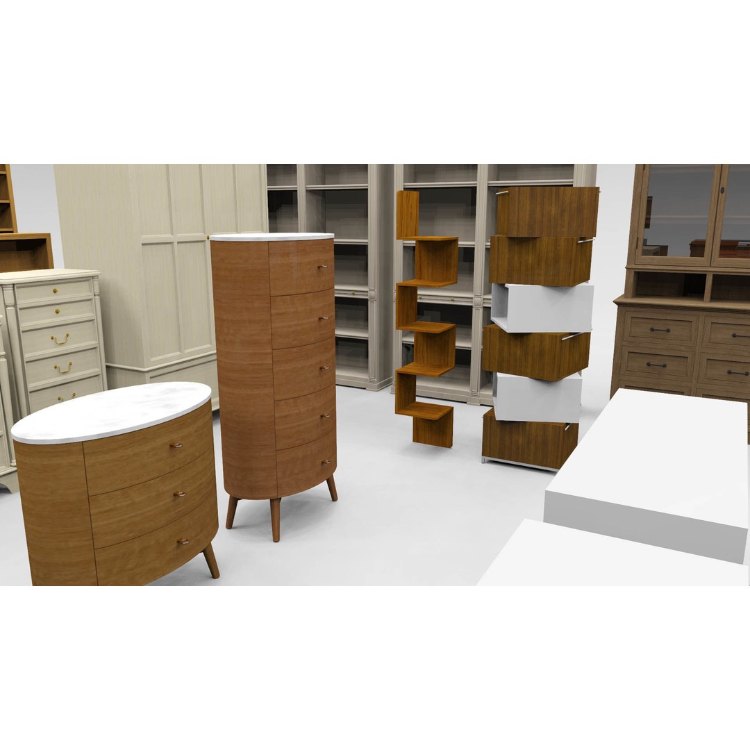 Storage and Display 3D Model – Low Poly Furniture Collection, SketchUp - View 8