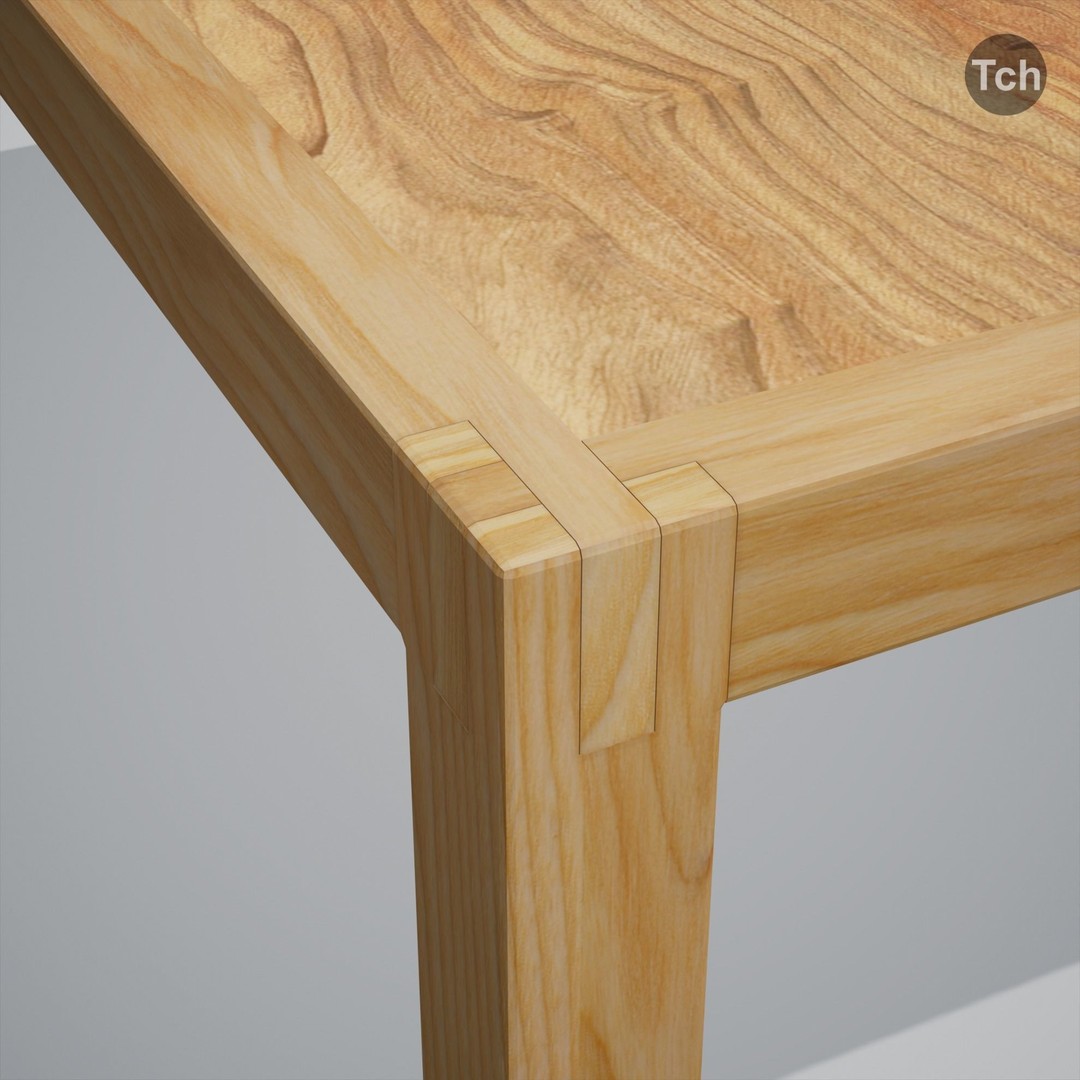 Green Table Group 3D Model – Asian Style Low Poly Furniture Set, FBX - View 14