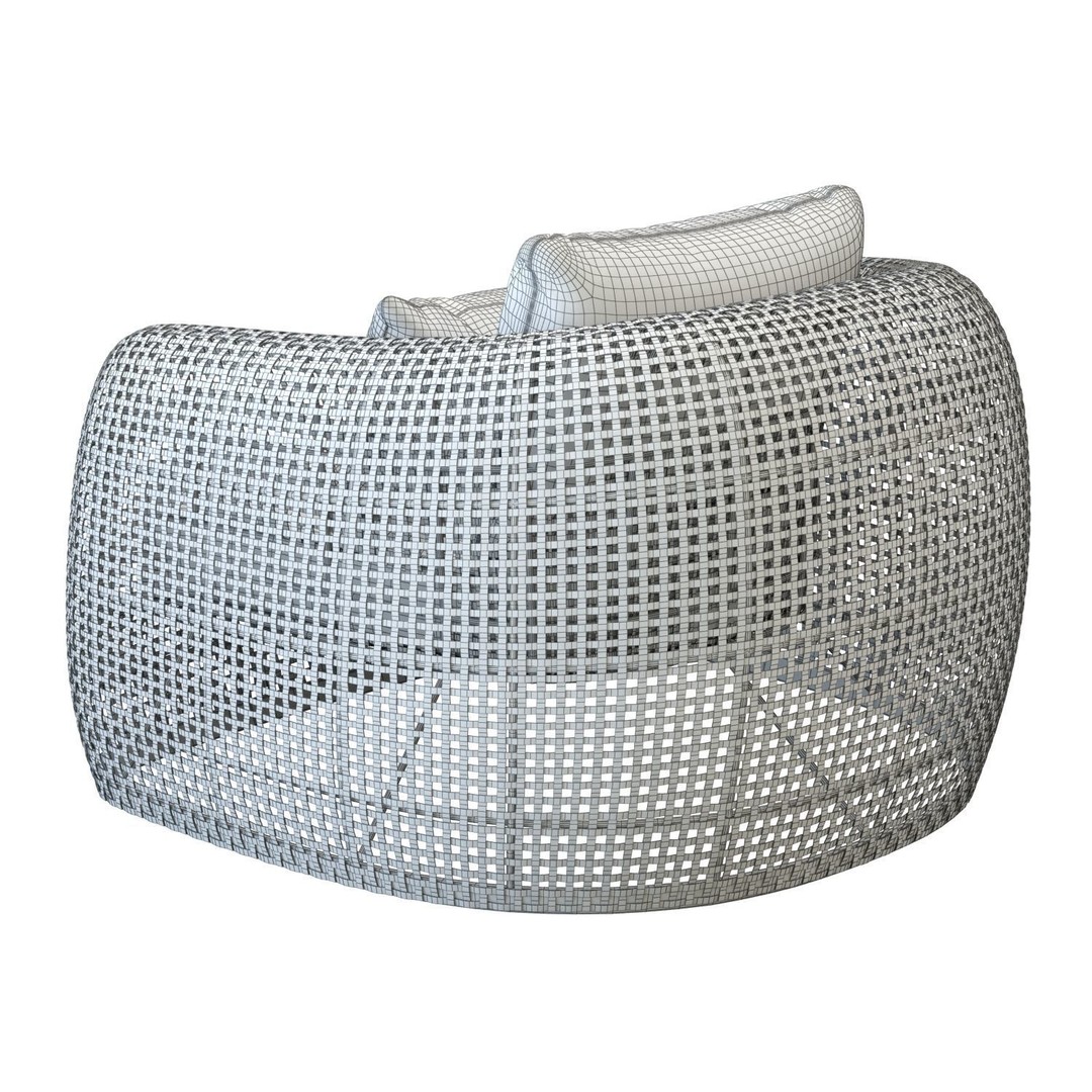 Gemini Armchair 3D Model – Outdoor Wicker Lounge Chair, FBX, PBR - View 10