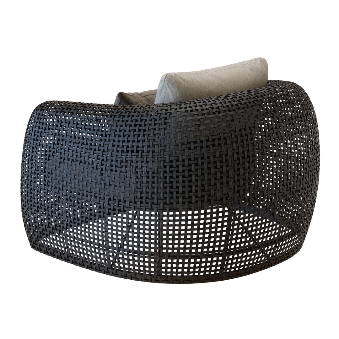 Gemini Armchair 3D Model – Outdoor Wicker Lounge Chair, FBX, PBR - View 4