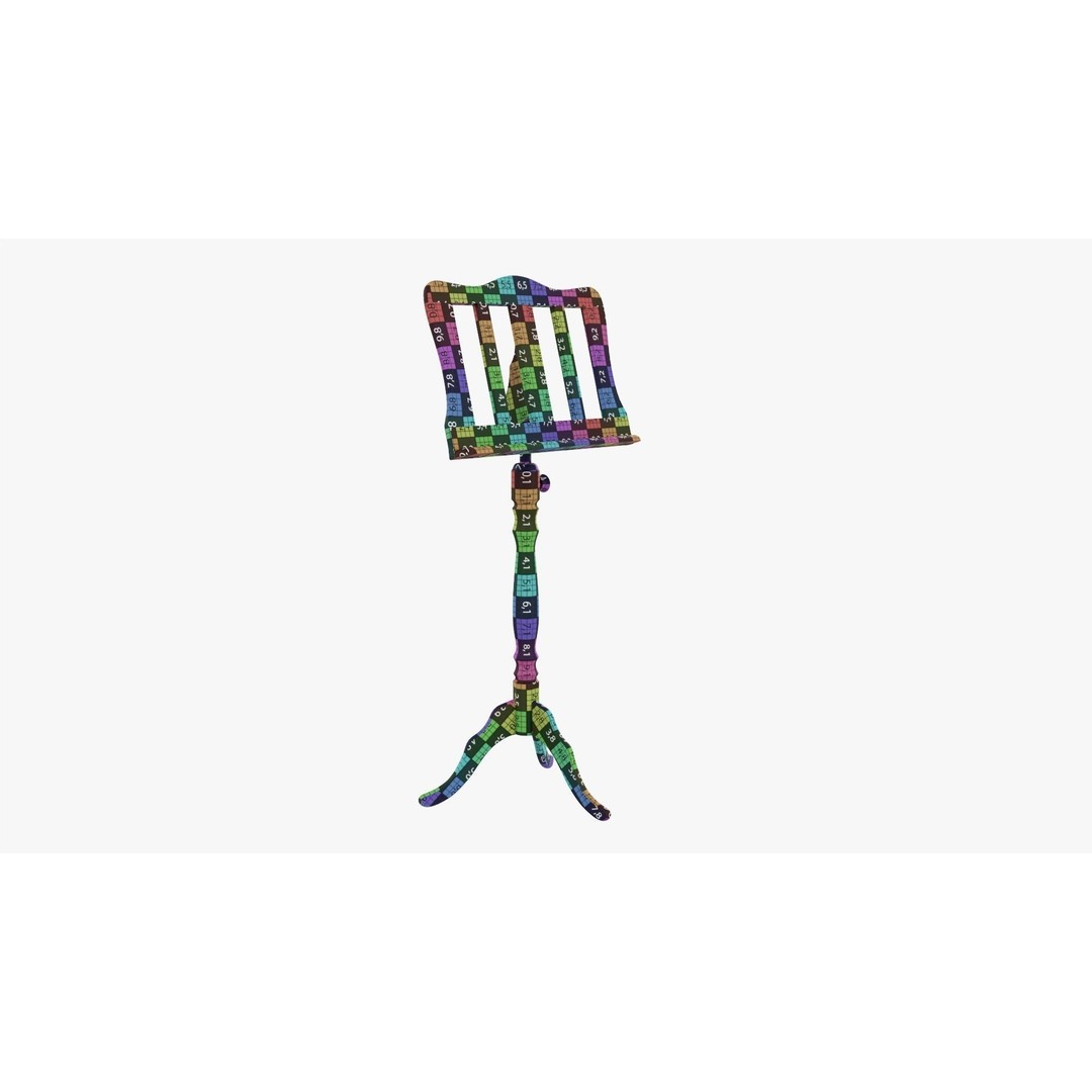 Music Sheet Stand 3D Model – PBR Tripod Asset, FBX & OBJ Formats - View 14