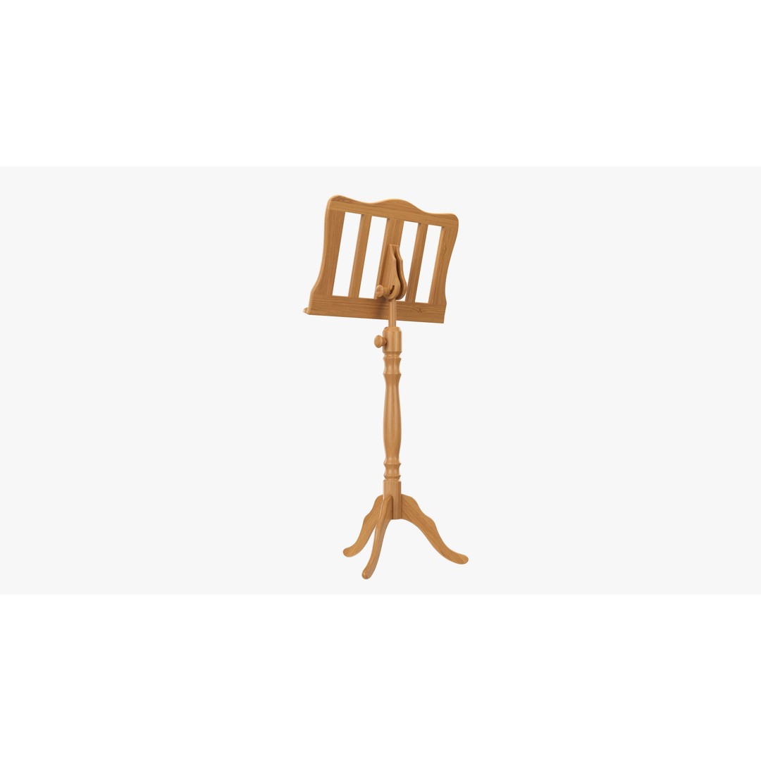 Music Sheet Stand 3D Model – PBR Tripod Asset, FBX & OBJ Formats - View 3