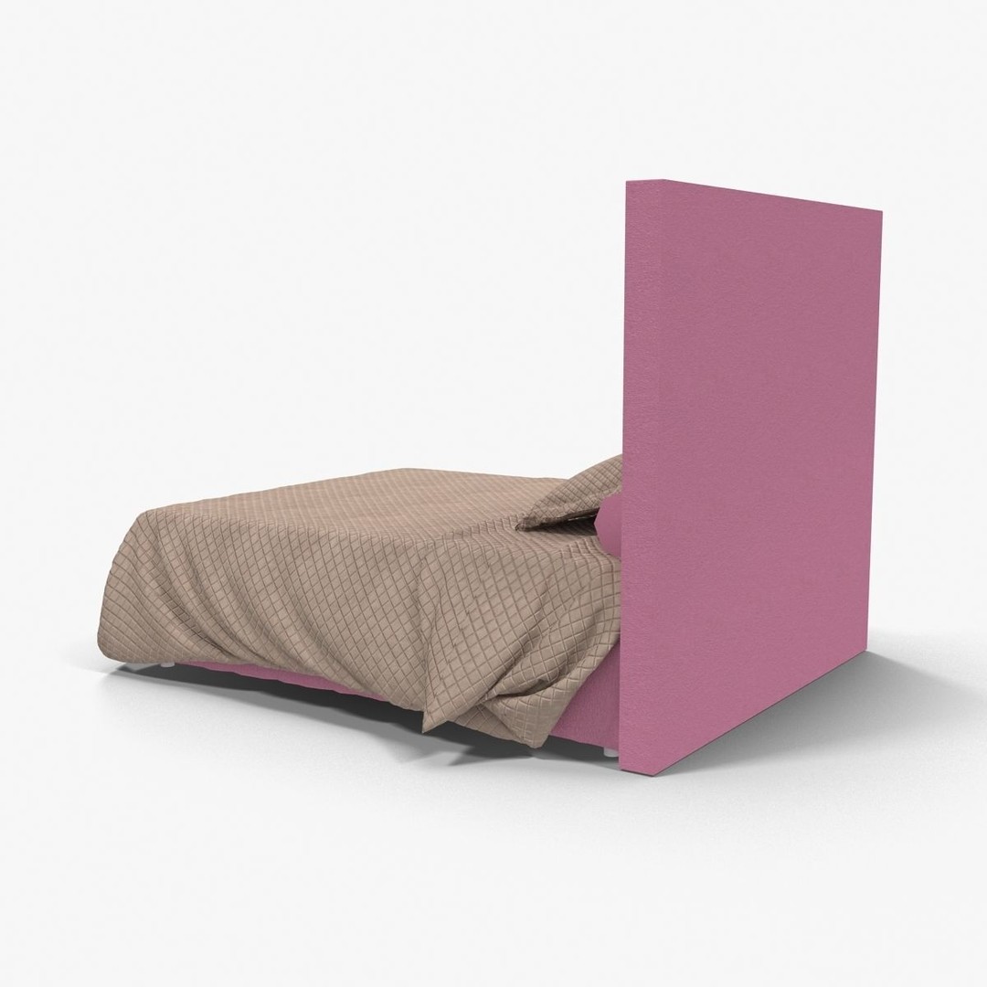 Halley Bed 2 3D Model – Low Poly Furniture with PBR Textures, FBX, OBJ - View 14