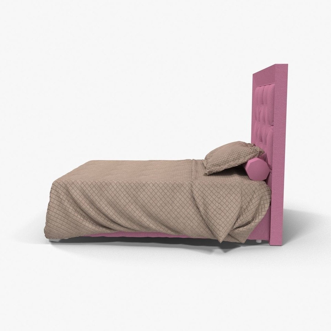 Halley Bed 2 3D Model – Low Poly Furniture with PBR Textures, FBX, OBJ - View 15