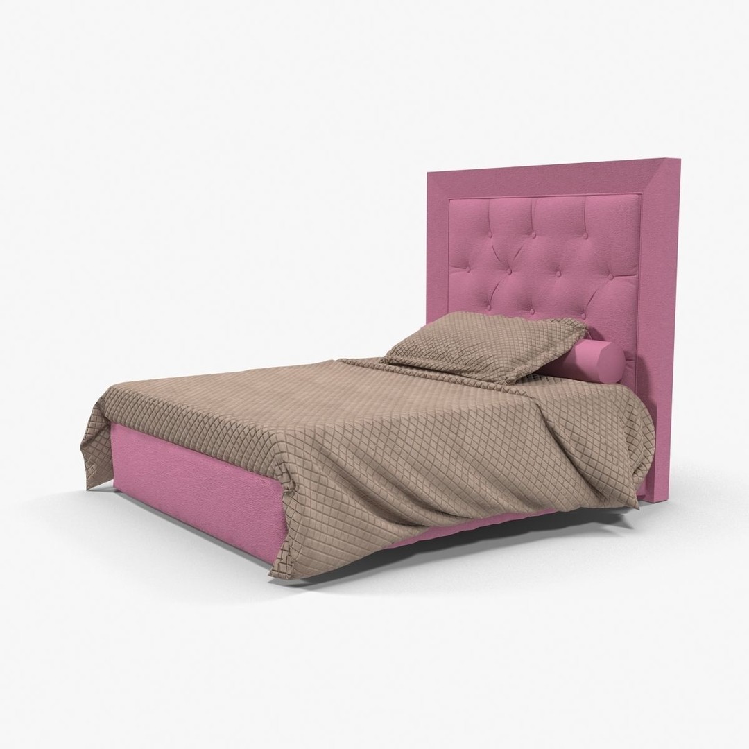 Halley Bed 2 3D Model – Low Poly Furniture with PBR Textures, FBX, OBJ - View 16