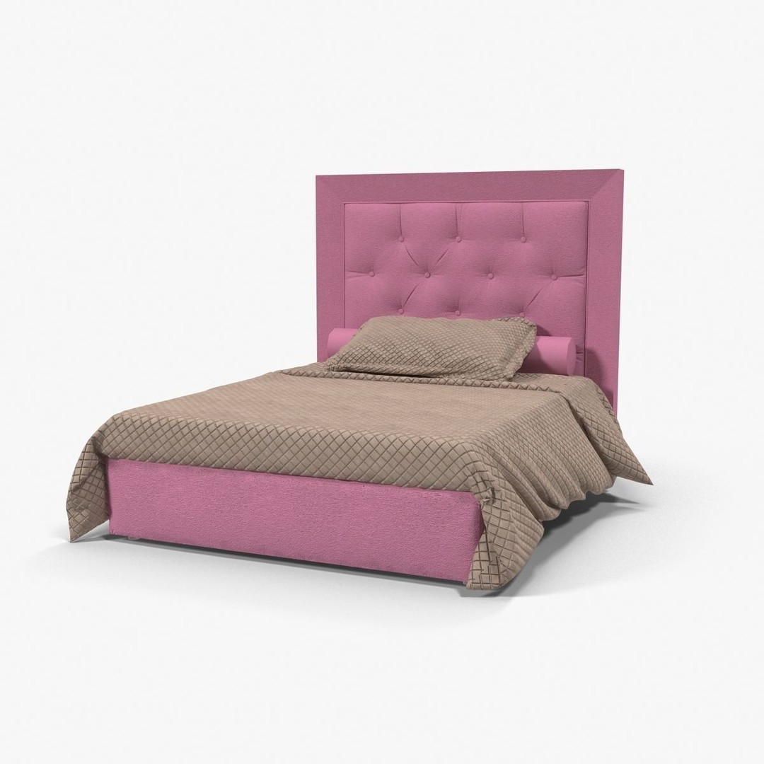 Halley Bed 2 3D Model – Low Poly Furniture with PBR Textures, FBX, OBJ - View 17