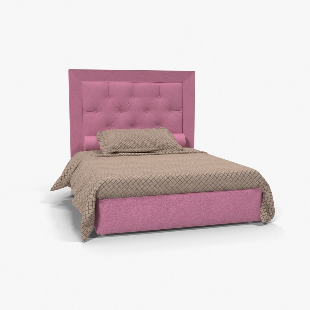 Halley Bed 2 3D Model – Low Poly Furniture with PBR Textures, FBX, OBJ - View 18