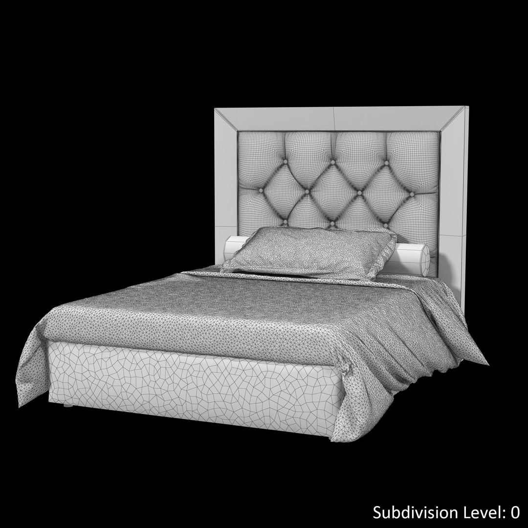 Halley Bed 2 3D Model – Low Poly Furniture with PBR Textures, FBX, OBJ - View 19
