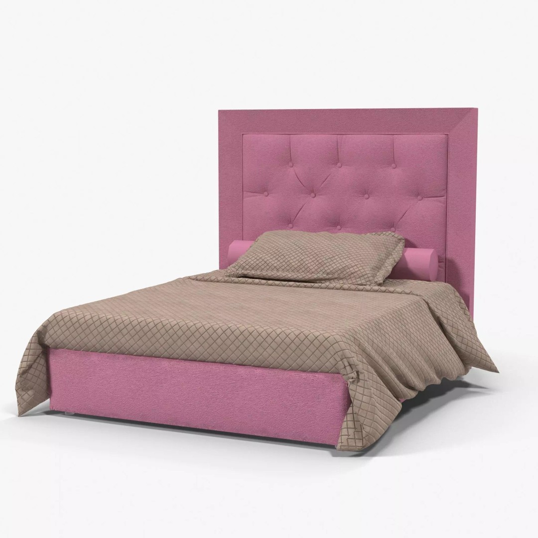 Halley Bed 2 3D Model – Low Poly Furniture with PBR Textures, FBX, OBJ - View 2