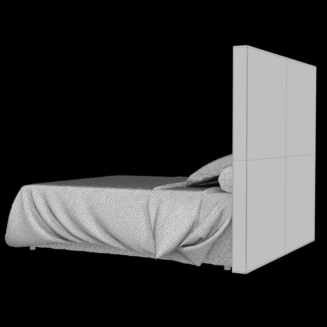 Halley Bed 2 3D Model – Low Poly Furniture with PBR Textures, FBX, OBJ - View 21