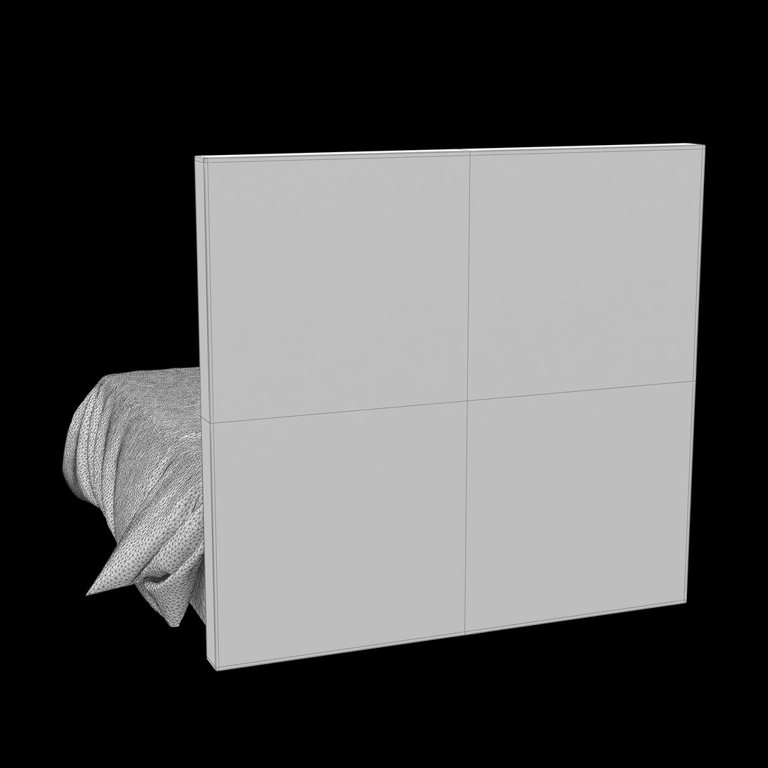 Halley Bed 2 3D Model – Low Poly Furniture with PBR Textures, FBX, OBJ - View 22