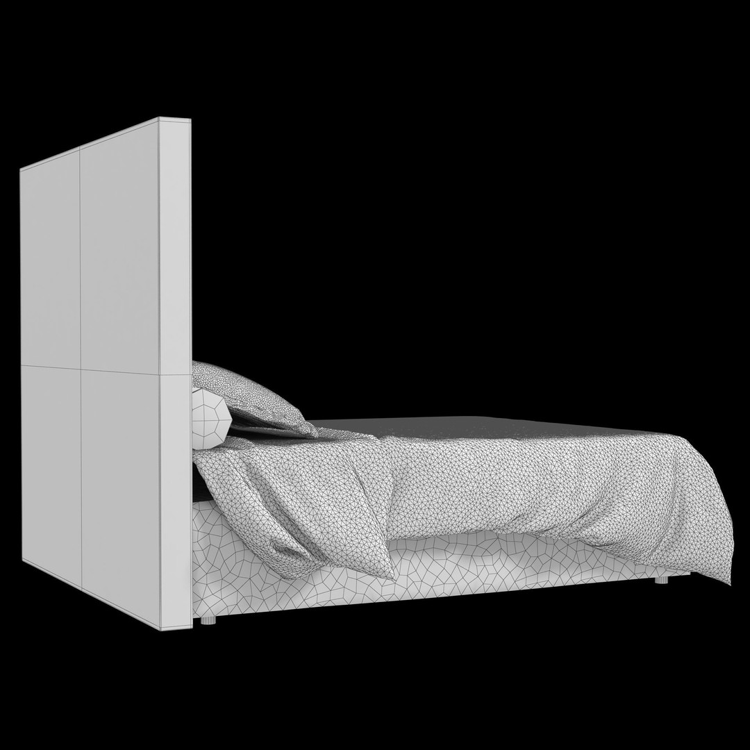 Halley Bed 2 3D Model – Low Poly Furniture with PBR Textures, FBX, OBJ - View 23