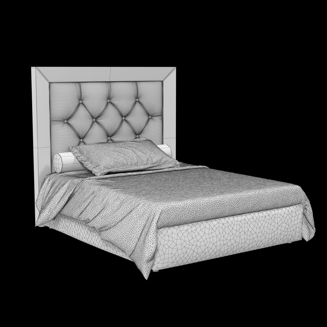 Halley Bed 2 3D Model – Low Poly Furniture with PBR Textures, FBX, OBJ - View 24