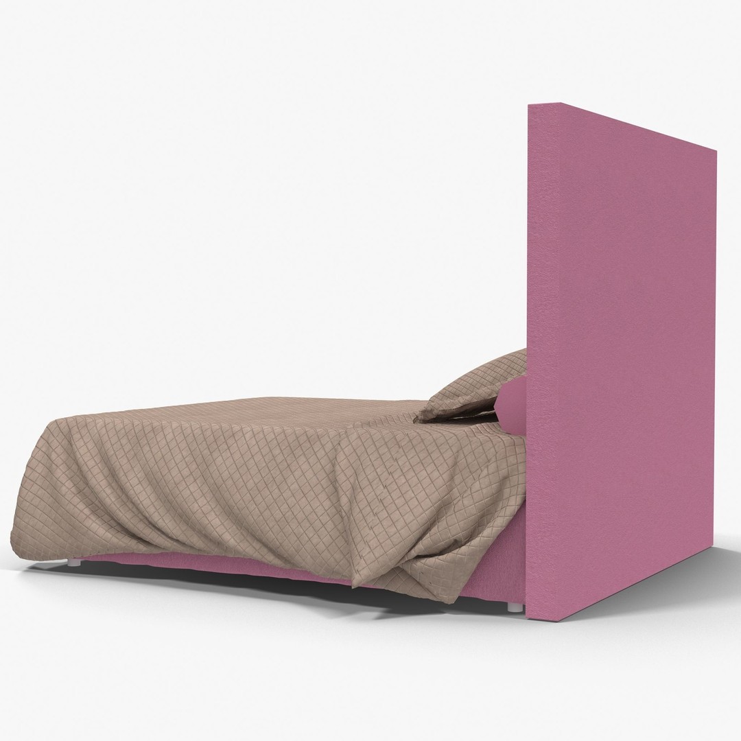 Halley Bed 2 3D Model – Low Poly Furniture with PBR Textures, FBX, OBJ - View 4