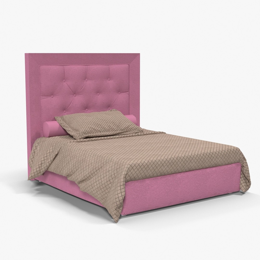 Halley Bed 2 3D Model – Low Poly Furniture with PBR Textures, FBX, OBJ - View 7