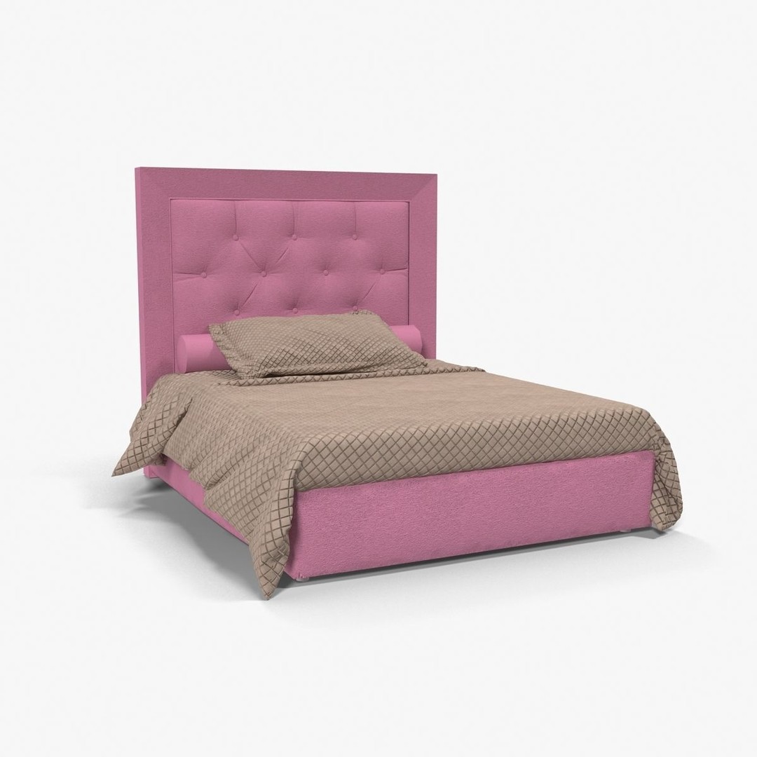 Halley Bed 2 3D Model – Low Poly Furniture with PBR Textures, FBX, OBJ - View 8