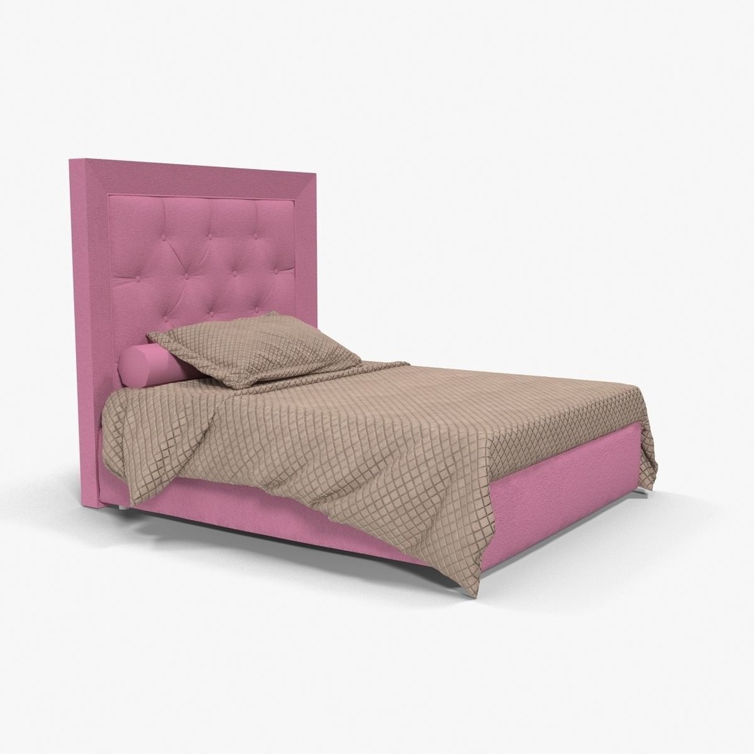 Halley Bed 2 3D Model – Low Poly Furniture with PBR Textures, FBX, OBJ - View 9