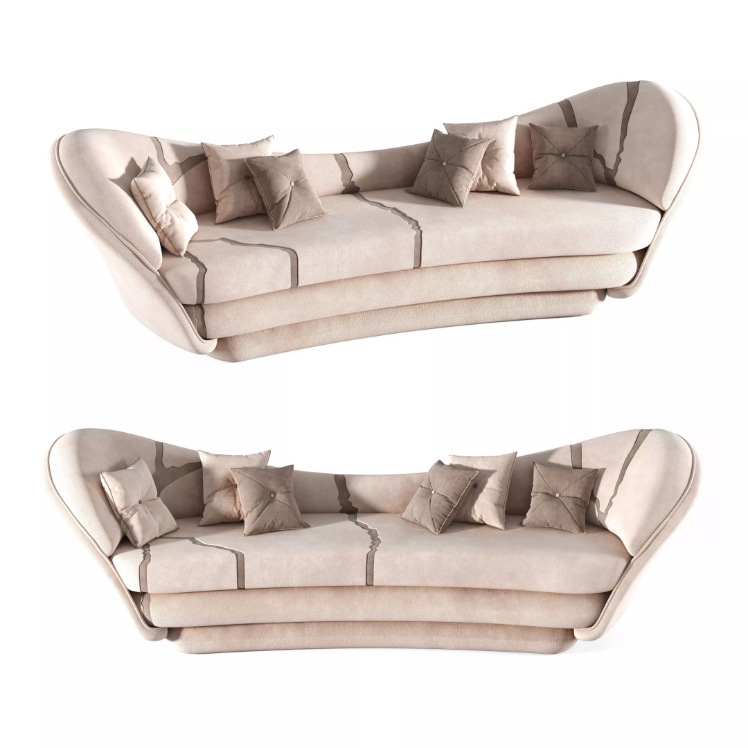 Wonatti Manarola Sofa 3D Model – Luxury Modern Design, FBX & Textures - View 2