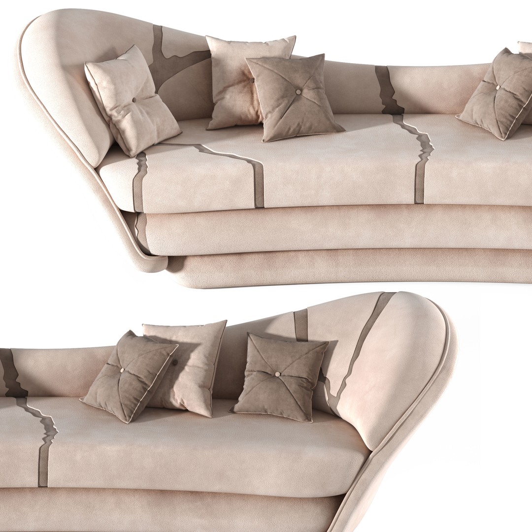 Wonatti Manarola Sofa 3D Model – Luxury Modern Design, FBX & Textures - View 3