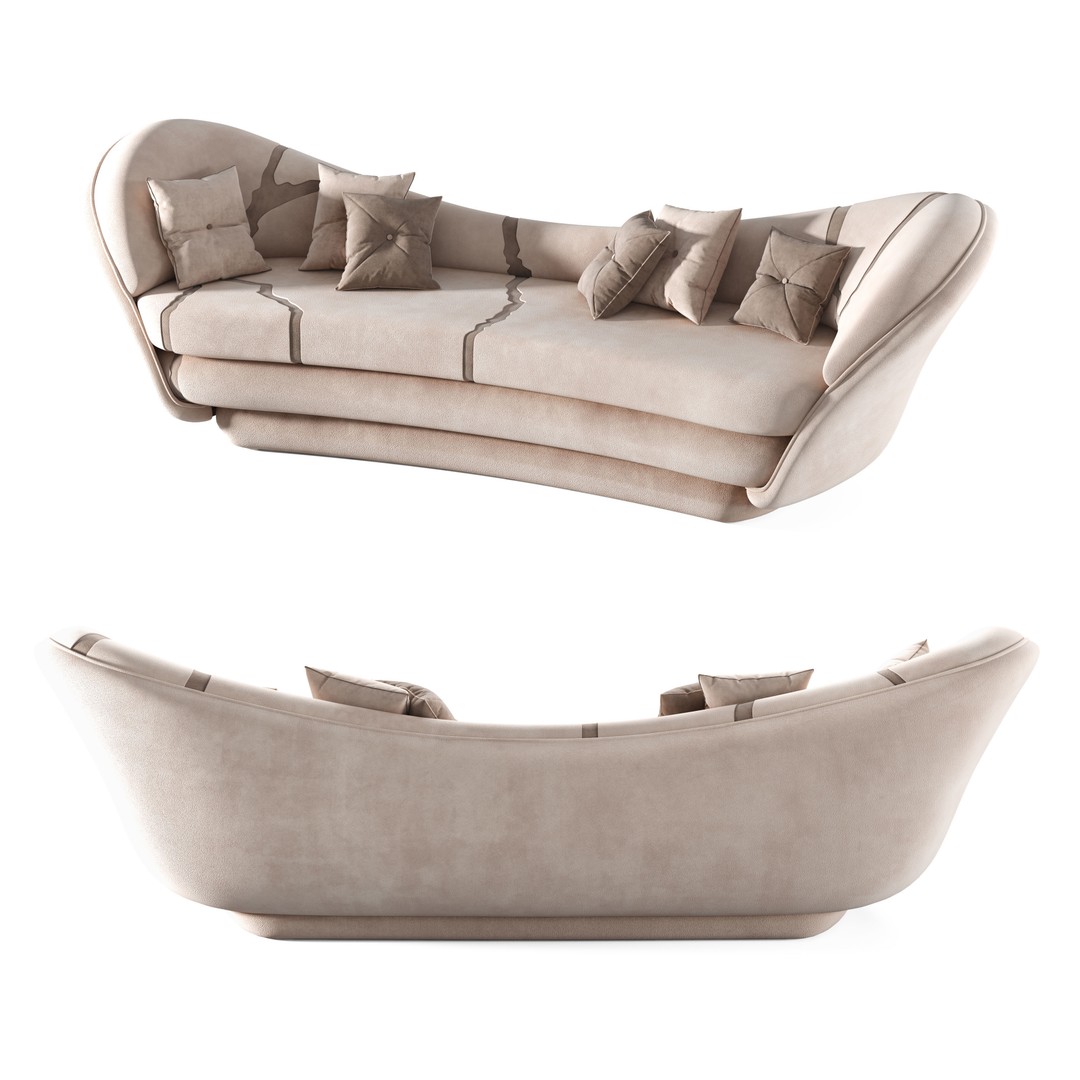 Wonatti Manarola Sofa 3D Model – Luxury Modern Design, FBX & Textures - View 5