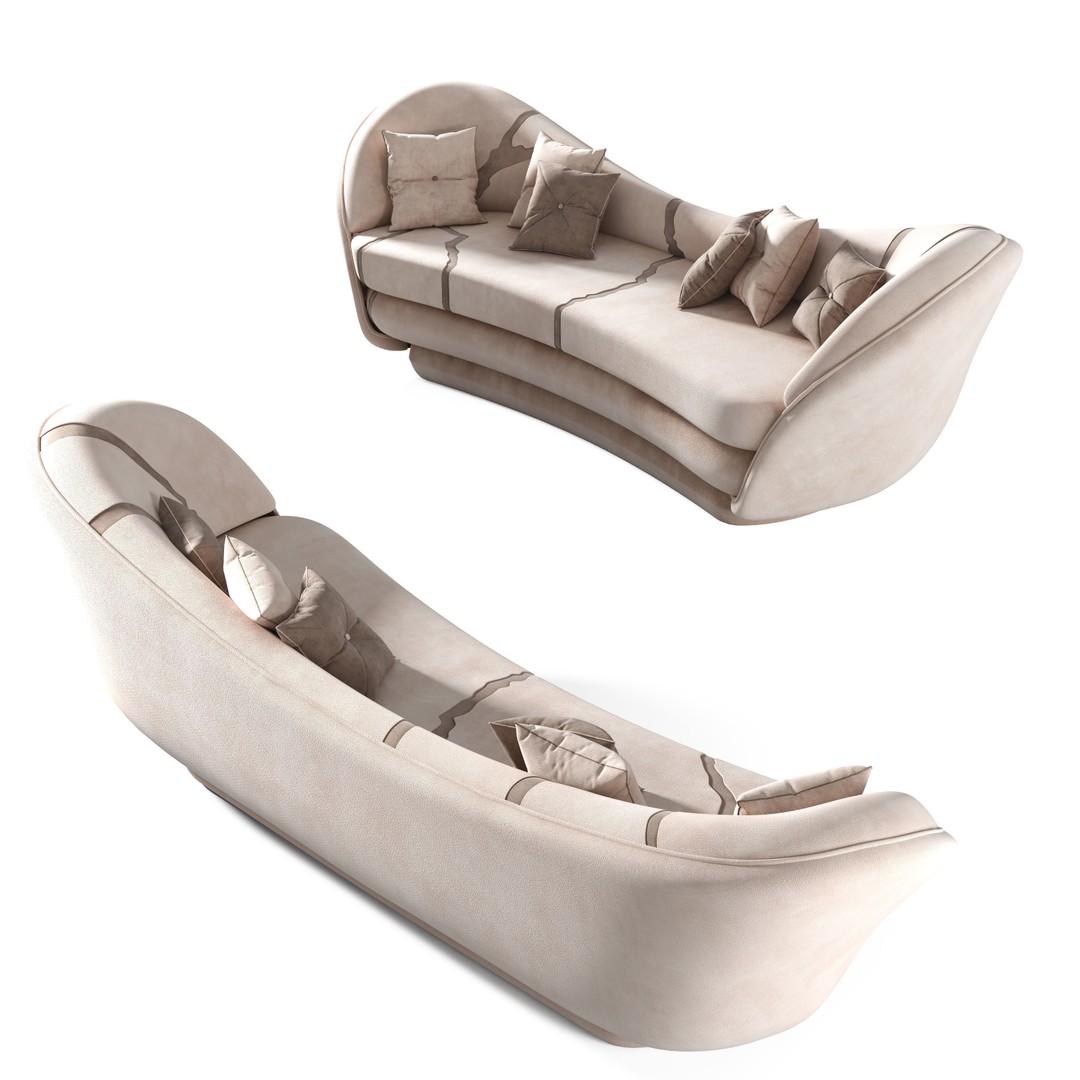 Wonatti Manarola Sofa 3D Model – Luxury Modern Design, FBX & Textures - View 6